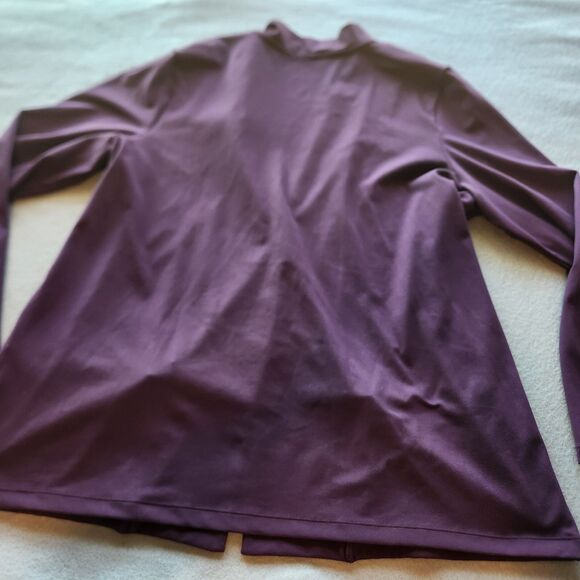Cuddleduds large purple partial snap-up V-neck long sleeve cardigan - Picture 8 of 10